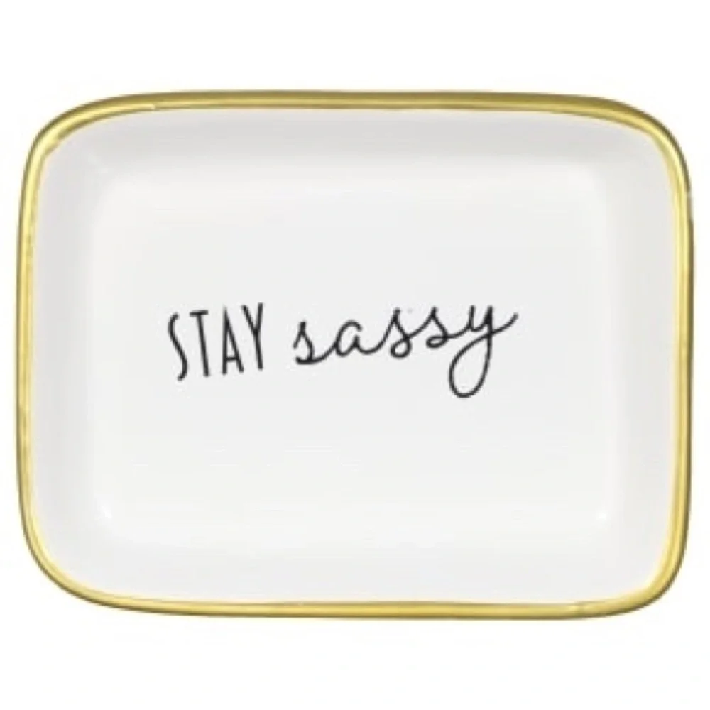 STAY SASSY JEWELRY DISH / TRINKET TRAY NWT - Picture 2 of 2